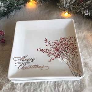 2 Nicole Miller Merry Christmas Berry Salad Plates